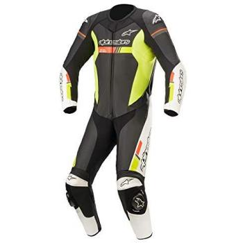 Alpinestars GP Force Chaser, combinaison en cuir 1 pièce Noir Blanc Rouge Jaune 48