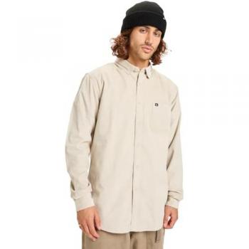 Quiksilver Smoke Trail Cord Herren‑Langarmshirt – Moonschock‑Grün, 100 % Baumwolle
