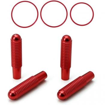 Kit de 4 Boutons de Serrure de Porte en Aluminium Rouge avec 3 Anneaux de Siège D'auto
