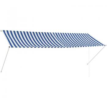 Velo Retrattile 350x150 CM Blu e Bianco