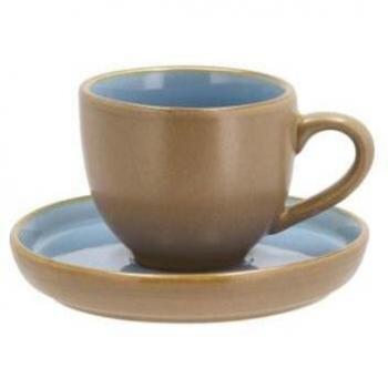 Tasse à expresso avec soucoupe Bitz Wood-Ocean 23cl