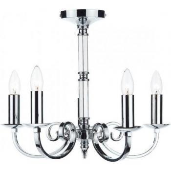 Polished Chrome 5-Light Ceiling Fitting by Dar Lighting