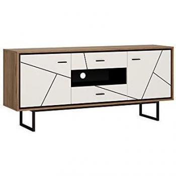 Brolo 2 Door 2 Drawer TV Unit In Walnut And White