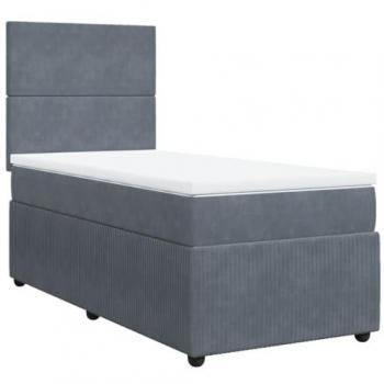 VidaXL Boxspringbett Dunkelgrau 90x190 cm Samt