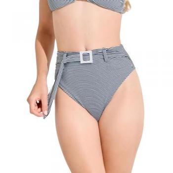 Slip de Bain Lascari Taille Haute Échancré Bleu Lisca