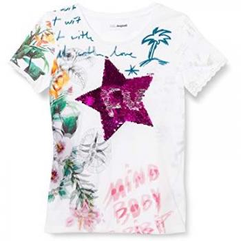 Holčičí bílý T-shirt Desigual Amparo – vzorované tričko