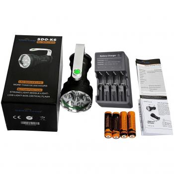 Sidiou Group NEU Superhell LED Suchlicht 8000 Lumen, 4×3.7 V 3000 mAh