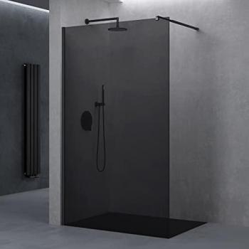 Doporro Paroi de douche sécurisée Gris 8 mm – modèle Brem01VG 90x200 cm avec montage réversible