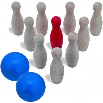 Kleine Kugelmeister: Tragbares Holzbowling‑Set – HEROS 100072302