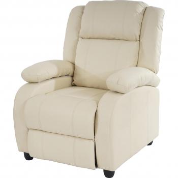 Fauteuil TV Ergonomique Crème avec Repose-Jambes