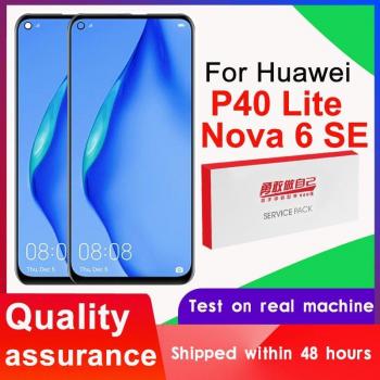 LCD 6,4'' pour Huawei P40 Lite et Nova 6 SE, avec cadre et numériseur tactile