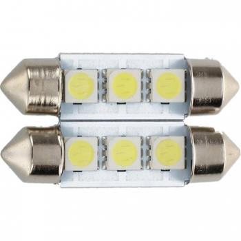 C5W 3 LED SMD 5050 36mm Xenon White Car Light Bulbs