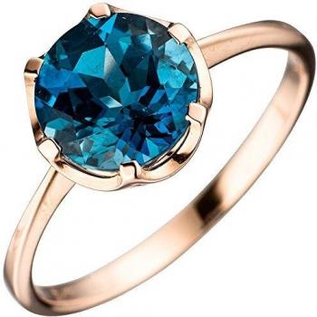JOBO Goldring Damen 585 Rotgold 1 Blautopas blau London blue
