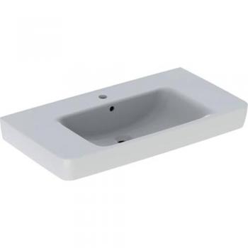 Vasque Geberit Renova Plan 90x48 cm, trou robinet central, surface de rangement, blanc