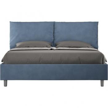 Cama de Almacenamiento Antea 160x210 Azul, Microfibra y Base Antideslizante