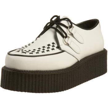 Demonia CREEPER-402 Lederhalbschuhe (Weiß), EU 46
