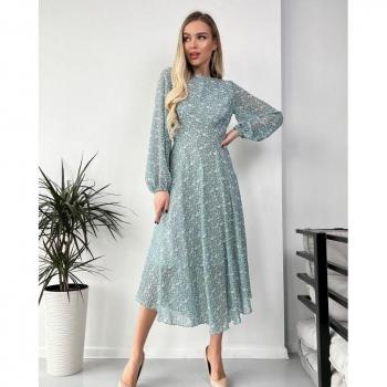 Abito elegante chiffon marrone ISSA Plus
