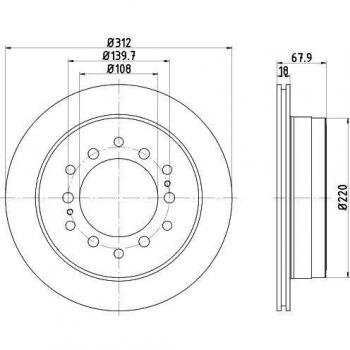 HELLA Discofreno Pro per assale posteriore, modello 8DD 355 122-711, con specifiche: rivestito, set di 2 pezzi