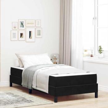 Lit Boxspring Moderne 90x200 cm en Velours Noir