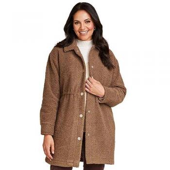 Popper Bouclé Lined Jacket with Fastener