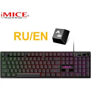 Teclado y Ratón RGB para PC y Laptop, 104 teclas, Ruso