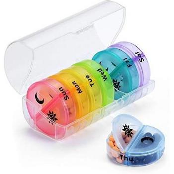 Gogooda Weekly Pill Organizer Twice a Day, Moisture-Proof Pill Case