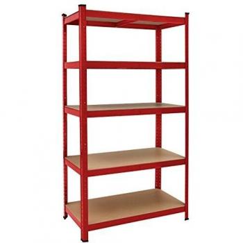 MONZANA® Schwerlastregal 180x90x40cm 875kg rot 5 Böden