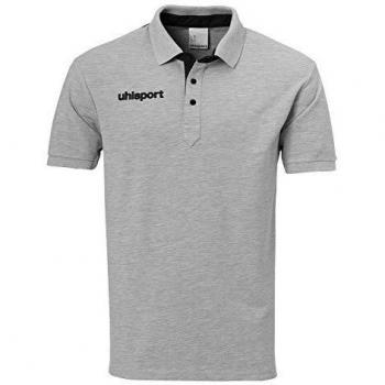UHLSPORT Essential Prime Short Sleeve Polo – Grey Melange 4XL Men