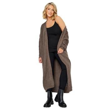 Cardigan Longline Yours Curve Chocolat