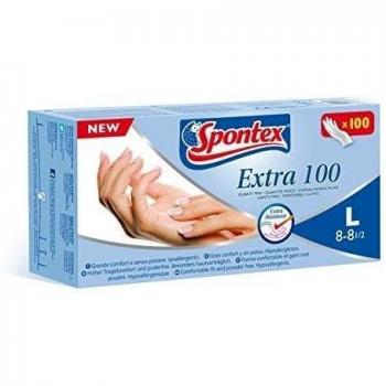 Guantes de vinilo Spontex Extra, 100 unidades, color crema