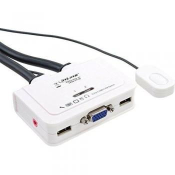InLine 60613I Commutateur USB VGA 2 Ports Noir/Blanc