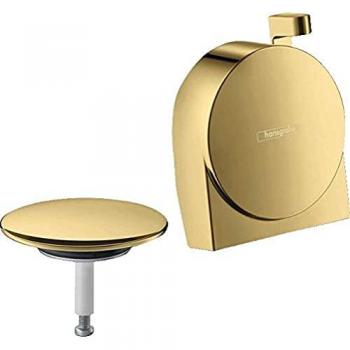 Hansgrohe Exafill S – Ensemble de garnitures baignoire 58117990 : Jet d’inondation, optique or poli