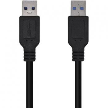 Cable USB 3.0 A-Macho a A-Macho, 2 Metros, Color Negro, Aisens A105-0447