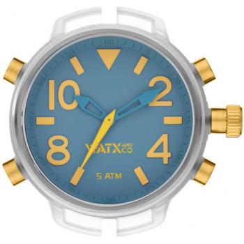 Reloj WatxandCo 49mm azul oscuro y mostaza