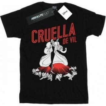 T-shirt en coton noir pour filles Disney Cruella De Vil et Dalmatiens 11-12 ans