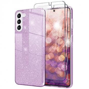 Silicone Glitter Cover Nalia Galaxy S23 – Protezione Doppia, Viola