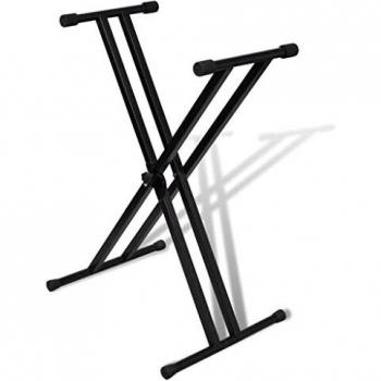 vidaXL Adjustable Double Braced Keyboard Stand X-Frame