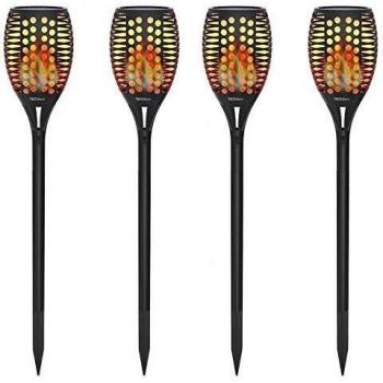 Solar LED Gartenfackeln 2er Set IP65 Wasserdicht, 96 LEDs Solarlampen für den Außenbereich, Realistischer Flammeneffekt, 2 Stück im Lieferumfang
