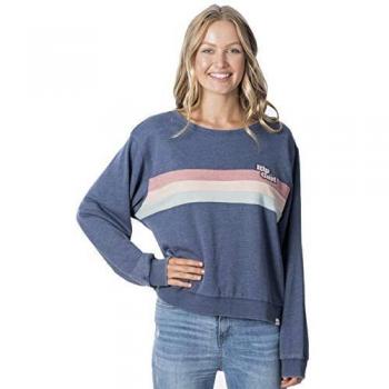 Rip Curl Revival Femme Pull‑Over Sweat‑shirt Encolure Ronde Bleu Grisé M