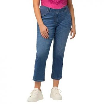 Ulla Popken Damen 7/8-Jeans Sienna, blau, Größe: 62, Komfortbund