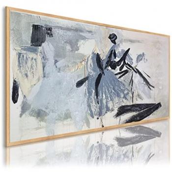 Cuadro Abstracto Pintado a Mano 140x70 cm BAILARINAS