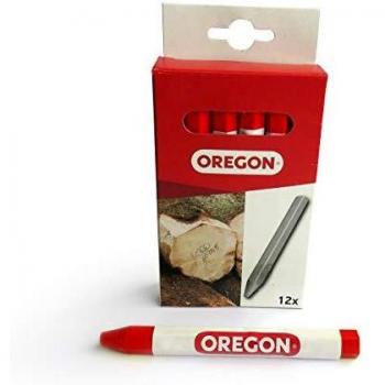 Oregon Multi Surface Markierungscrayon, Professionelle 6-Seitige Kreidemarker, Schreiben auf Holz, Metall, Stein, Beton, Fliesen, Keramik, Kunststoff, Glas & Mehr, 12er-Pack, Rot