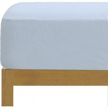Sábana bajera ajustable Boheme celeste 105x190/200 cm 100% algodón