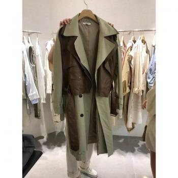 Manteau Mince en PU Cuir pour Femmes