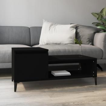 Engineered Wood Coffee Table, Black, 100 x 50 x 45 cm, vidaXL
