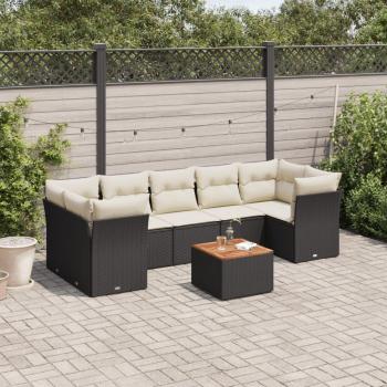Black Poly Rattan Outdoor Sofa Set