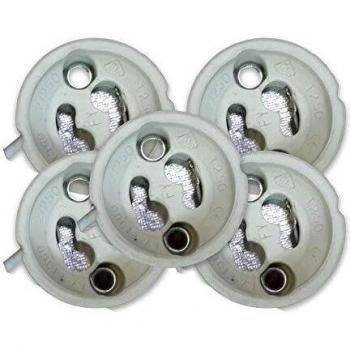Portalampade GU10 in Ceramica con Cavo Silicone (Confezione da 5 pz)