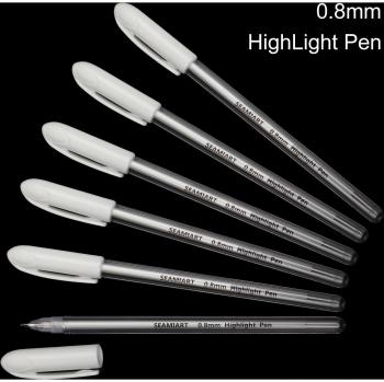 White Sketch Markers for Drawing, 0.8mm Width, Pack of 1/2/3