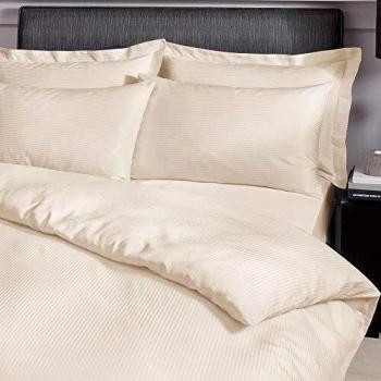 Lansfield Platinum Satin Cream Threaded Pillowcases – 300 TC