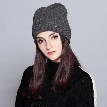 Sombrero tejido grueso para mujer